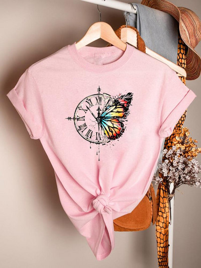Butterfly Cartoon Sweet 90ndate trükitud lühikeste varrukatega rõivad vabaaja särgid naiste suve T-mood Naiste riided Graafilised T-särgid