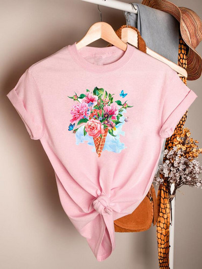 Butterfly Cartoon Sweet 90ndate trükitud lühikeste varrukatega rõivad vabaaja särgid naiste suve T-mood Naiste riided Graafilised T-särgid