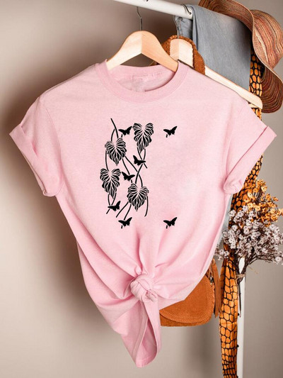 Butterfly Cartoon Sweet 90ndate trükitud lühikeste varrukatega rõivad vabaaja särgid naiste suve T-mood Naiste riided Graafilised T-särgid