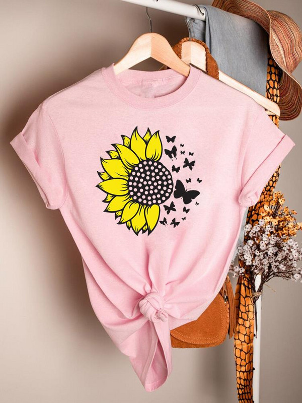 Butterfly Cartoon Sweet 90ndate trükitud lühikeste varrukatega rõivad vabaaja särgid naiste suve T-mood Naiste riided Graafilised T-särgid