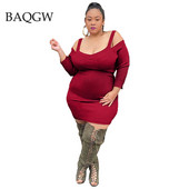 Sügisene seksikas õlgadeta peokleit naiste mood, vabaaja ja õhuke minikleit 2021. aasta elegantne daamilik kootud kleit, suur suurus 5XL