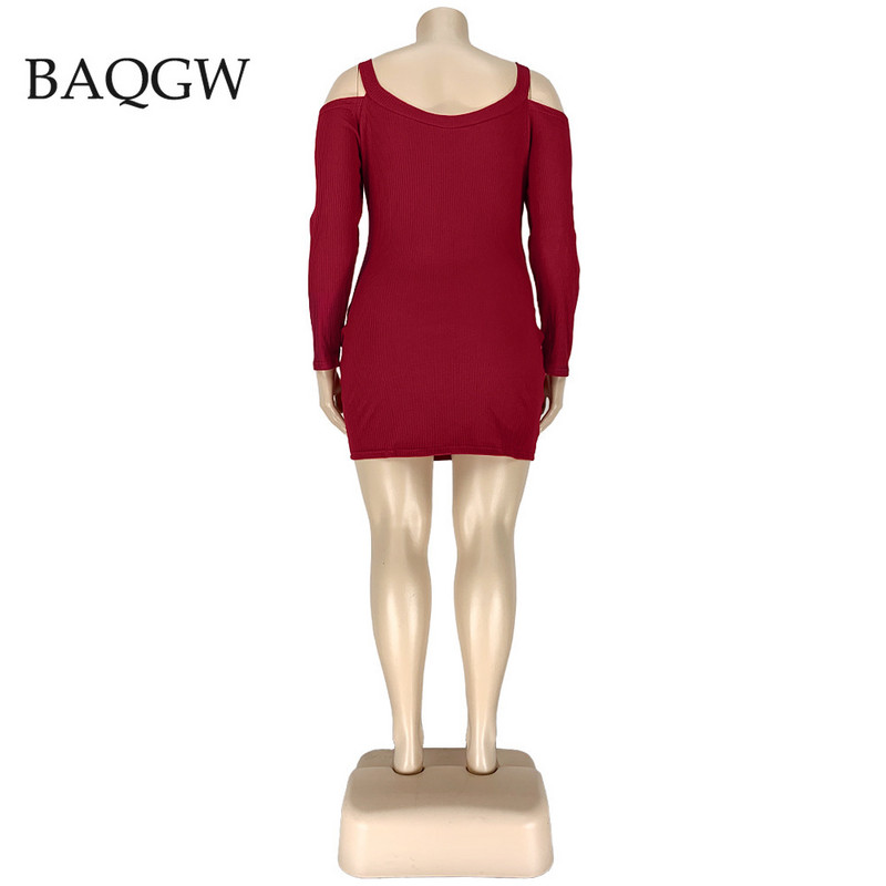 Sügisene seksikas õlgadeta peokleit naiste mood, vabaaja ja õhuke minikleit 2021. aasta elegantne daamilik kootud kleit, suur suurus 5XL