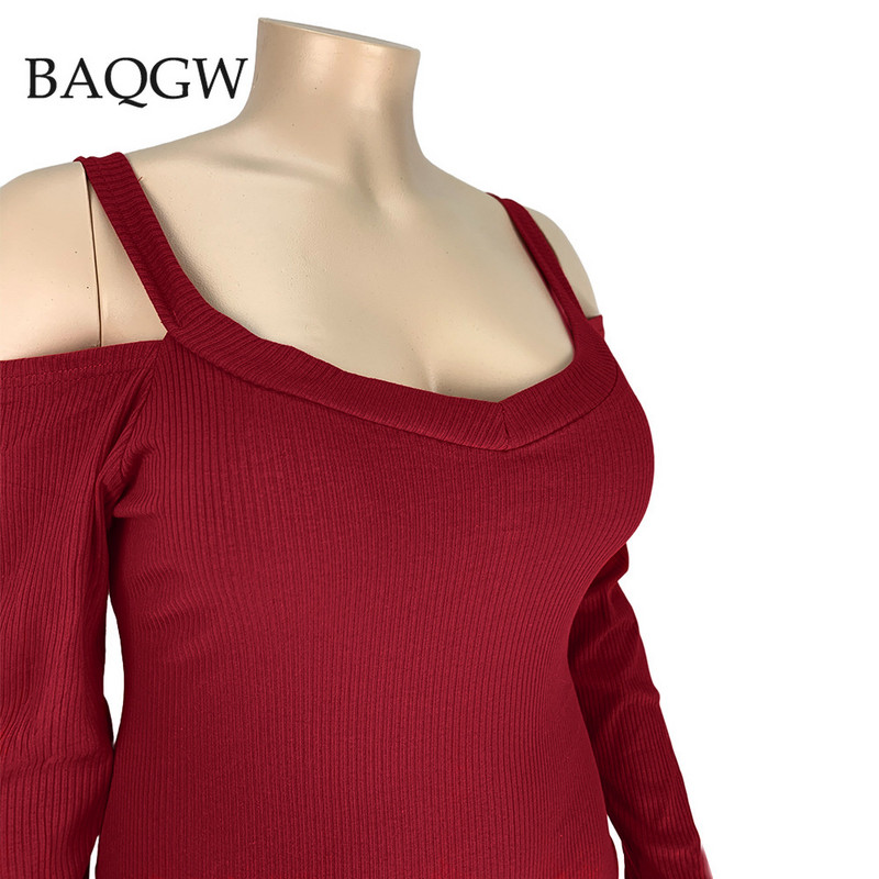 Sügisene seksikas õlgadeta peokleit naiste mood, vabaaja ja õhuke minikleit 2021. aasta elegantne daamilik kootud kleit, suur suurus 5XL