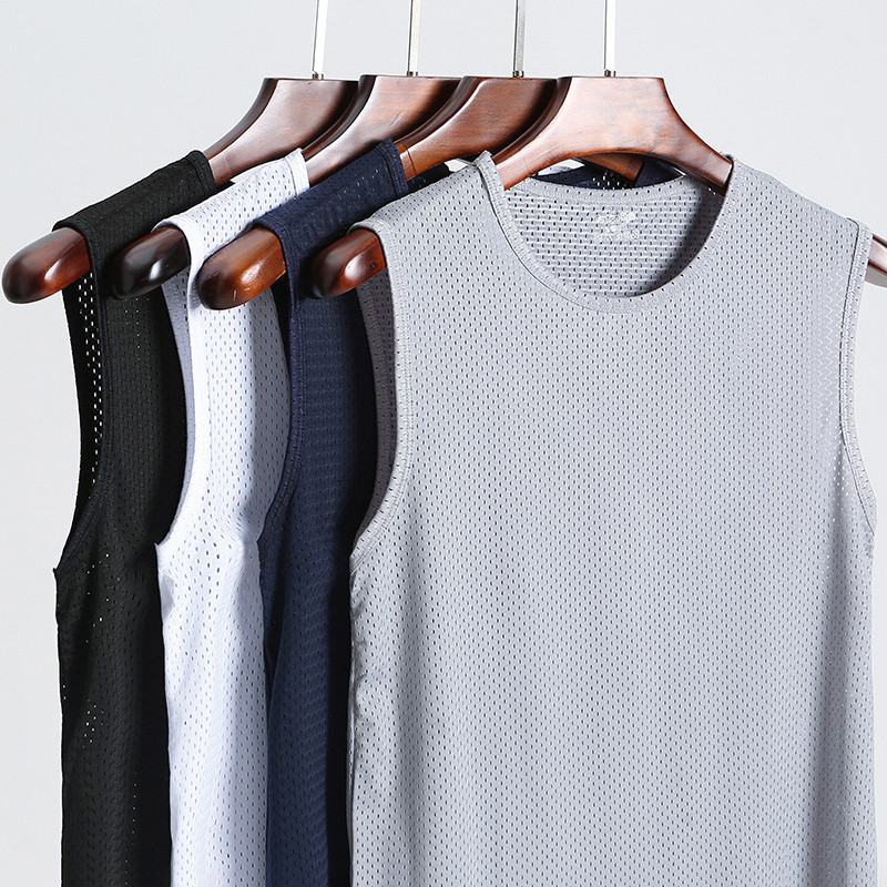 Vīriešu Ice Silk Tops Apakšveļa Vīriešu Apakškrekls Caurspīdīgi Krekli Vīriešu Bodysaper Wrestling Fitnesa Tīkls Elpojošs Singlets