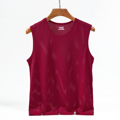 Νέο ανδρικό διχτυωτό γιλέκο Ice Silk Γρήγορο στέγνωμα Bodybuilding Tank tops Fitness Μυϊκό Αμάνικο στενό γιλέκο Fitness Casual αθλητικές μπλούζες