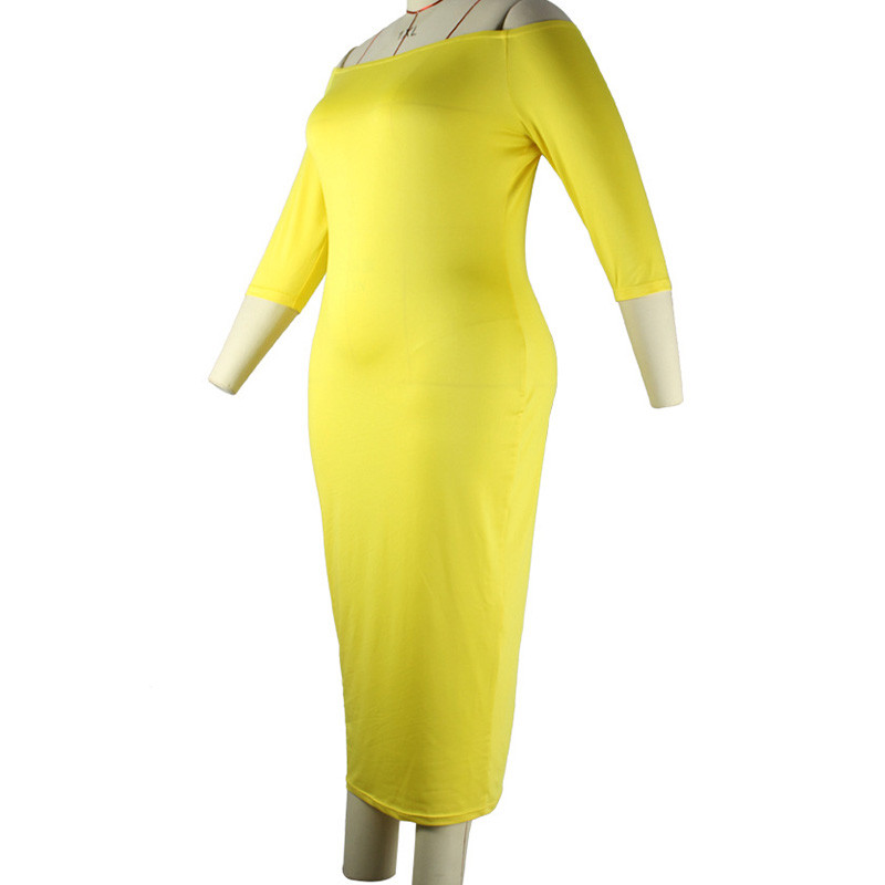 Viena vārda apkakle vienkrāsaina puspiedurknēm pavasara rudens sieviešu apģērbi biroja dāmu piena zīda auduma džemperis Liela izmēra midi kleita