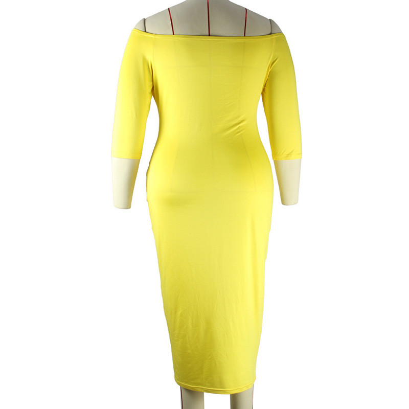 Viena vārda apkakle vienkrāsaina puspiedurknēm pavasara rudens sieviešu apģērbi biroja dāmu piena zīda auduma džemperis Liela izmēra midi kleita