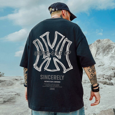 Vīriešu t-krekls ar īsām piedurknēm New York Yankees NY T krekls vīriešiem 100℅ kokvilnas T-krekls ar apdruku Luksusa zīmola Graphic Mode Bezmaksas piegāde