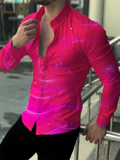 2023. gada vīriešu svinīgā ballītes krekls Augstas kvalitātes materiāls Plaids Atloks Zils Violets Zaļš Sarkans Āra Ielu modes dizainere Jauns