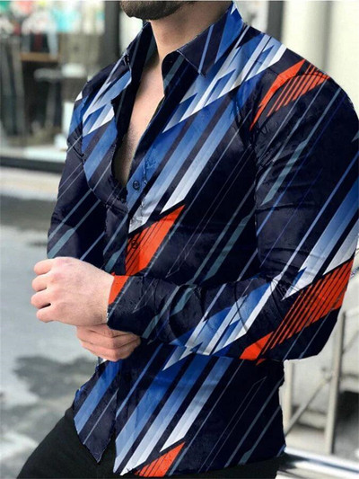 2023. gada vīriešu svinīgā ballītes krekls Augstas kvalitātes materiāls Plaids Atloks Zils Violets Zaļš Sarkans Āra Ielu modes dizainere Jauns