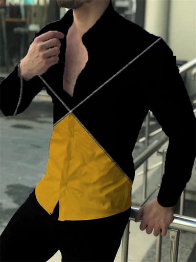 2023. gada vīriešu svinīgā ballītes krekls Augstas kvalitātes materiāls Plaids Atloks Zils Violets Zaļš Sarkans Āra Ielu modes dizainere Jauns