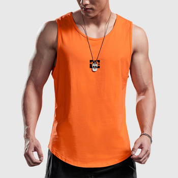 Мъжка лятна модна дишаща бързосъхнеща жилетка за тренировки във фитнес залата Ежедневна мускулна тениска без ръкави Марково облекло