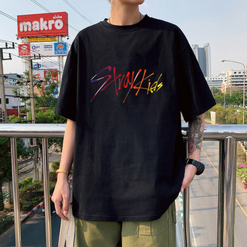 KPOP Stray Kids Singer T Shirt Ανδρικά Μόδα Streetwear Harajuku StrayKids Letter γραφικό καλοκαίρι Y2K Oversize κοντό μανίκι με λαιμόκοψη