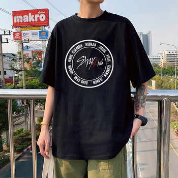 KPOP Stray Kids Singer T Shirt Ανδρικά Μόδα Streetwear Harajuku StrayKids Letter γραφικό καλοκαίρι Y2K Oversize κοντό μανίκι με λαιμόκοψη