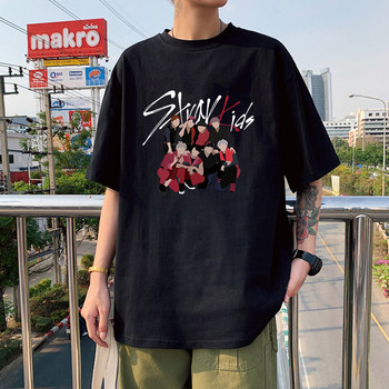 KPOP Stray Kids Singer T Shirt Ανδρικά Μόδα Streetwear Harajuku StrayKids Letter γραφικό καλοκαίρι Y2K Oversize κοντό μανίκι με λαιμόκοψη