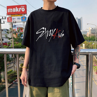 KPOP Stray Kids Singer T Shirt Ανδρικά Μόδα Streetwear Harajuku StrayKids Letter γραφικό καλοκαίρι Y2K Oversize κοντό μανίκι με λαιμόκοψη