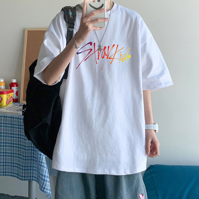 KPOP Stray Kids Singer T Shirt Ανδρικά Μόδα Streetwear Harajuku StrayKids Letter γραφικό καλοκαίρι Y2K Oversize κοντό μανίκι με λαιμόκοψη