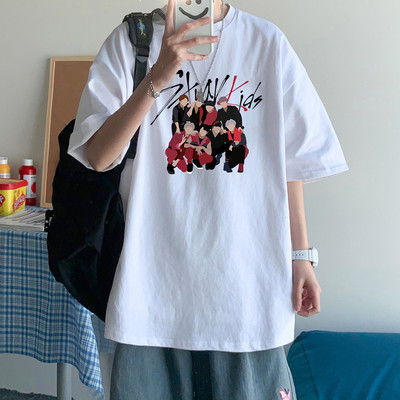 KPOP Stray Kids Singer T Shirt Ανδρικά Μόδα Streetwear Harajuku StrayKids Letter γραφικό καλοκαίρι Y2K Oversize κοντό μανίκι με λαιμόκοψη