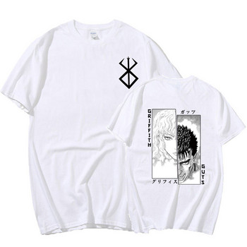 Ανδρικά γυναικεία μπλουζάκια Anime Guts Griffith T-shirt Harajuku Funny Berserk Print T-Shirt Ρούχα Hip Hop Tops Tees καλοκαιρινά μπλουζάκια