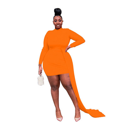 SOMOIA Plus Size Γυναικεία Ρούχα Φθινόπωρο Χειμώνας Νέα Μόδα Casual Solid Φόρεμα Slim Mini Skirt Party Dress Χονδρική Dropshipping