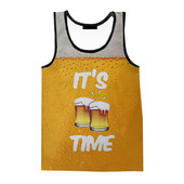 Modes, smieklīgi alus, 3D apdrukas topi Vīriešu 2023. gada jauni sieviešu vasaras ikdienas krekli bez piedurknēm Hiphopa ielu apģērbi, lielizmēra topi