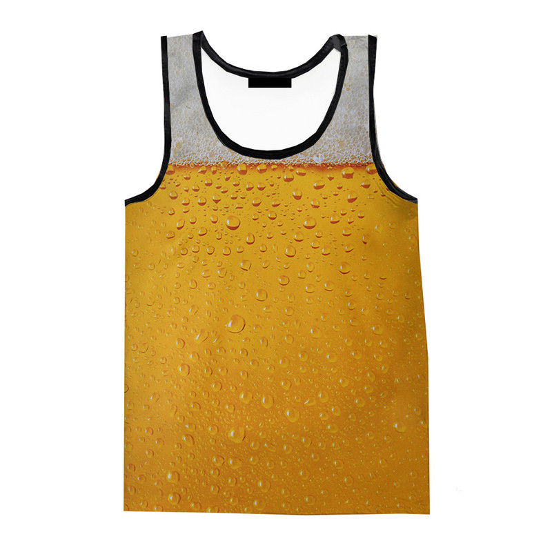 Modes, smieklīgi alus, 3D apdrukas topi Vīriešu 2023. gada jauni sieviešu vasaras ikdienas krekli bez piedurknēm Hiphopa ielu apģērbi, lielizmēra topi