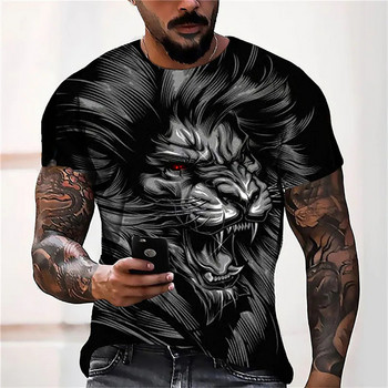 Καλοκαιρινό μπλουζάκι 2023 για άντρες Anime Lion 3d Print Fashion Plus Size Κοντομάνικο επάνω μέρος Micro Elastic Sport Fitness Ανδρικά ρούχα