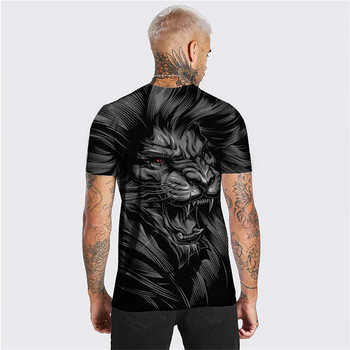 Καλοκαιρινό μπλουζάκι 2023 για άντρες Anime Lion 3d Print Fashion Plus Size Κοντομάνικο επάνω μέρος Micro Elastic Sport Fitness Ανδρικά ρούχα