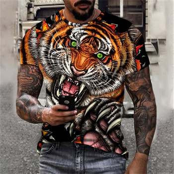 Καλοκαιρινό μπλουζάκι 2023 για άντρες Anime Lion 3d Print Fashion Plus Size Κοντομάνικο επάνω μέρος Micro Elastic Sport Fitness Ανδρικά ρούχα