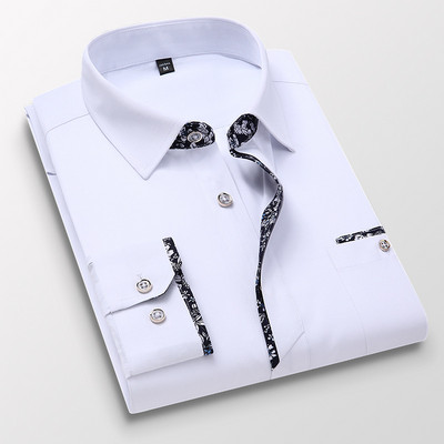 Új Slim Fit Férfi üzleti ingek Hosszú ujjú camisa masculin Férfi ing tavaszi őszi szolid ingek férfiaknak ruházat MY637