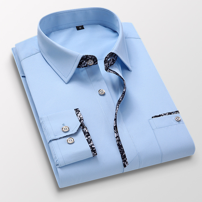 Új Slim Fit Férfi üzleti ingek Hosszú ujjú camisa masculin Férfi ing tavaszi őszi szolid ingek férfiaknak ruházat MY637