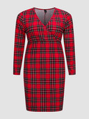 Finjani haljine za zabavu veće veličine Ženska odjeća Retro stil Crvena karirana ženska ležerna haljina Suknja do bokova Elegantne haljine za žene