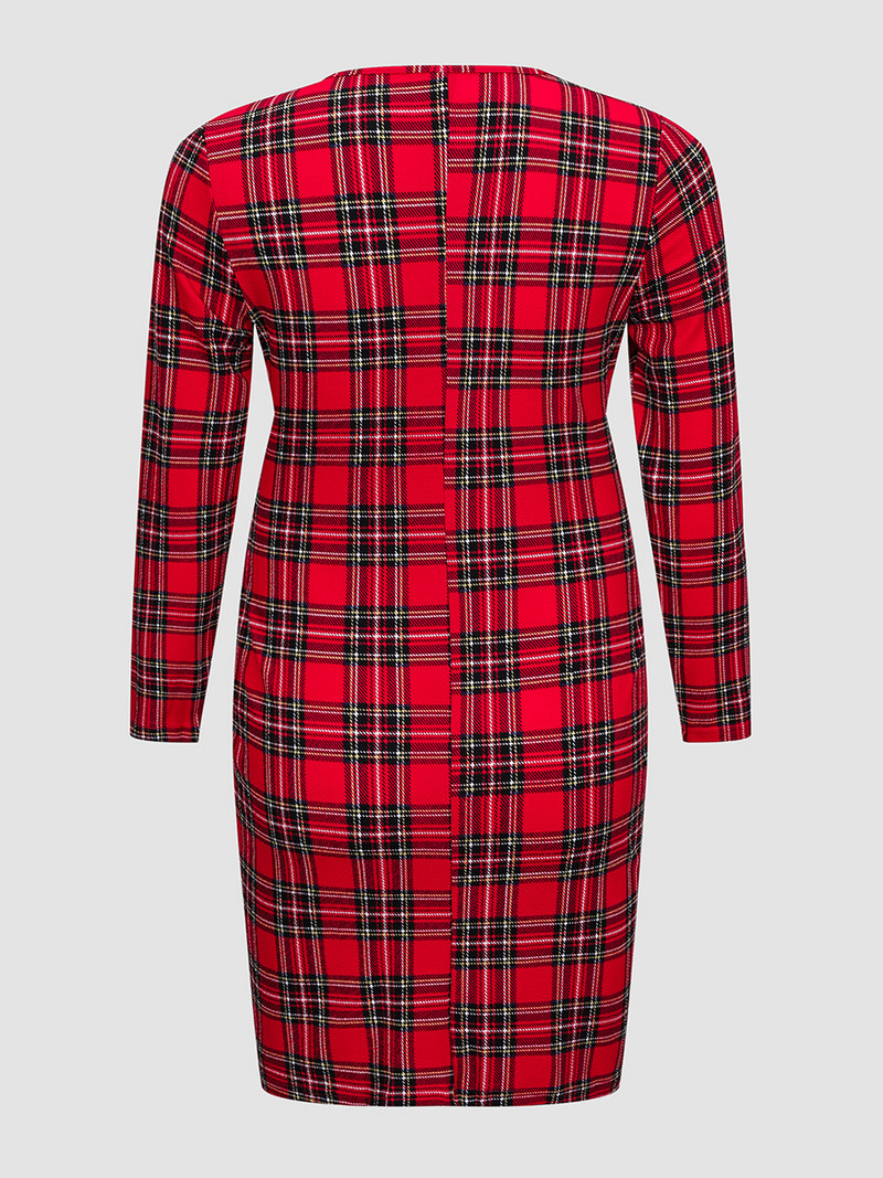 Finjani Liela izmēra ballīšu kleitas Sieviešu apģērbi Retro stila Sarkans rūtains Sieviešu ikdienas kleita Gūžas svārki Elegantas kleitas sievietēm