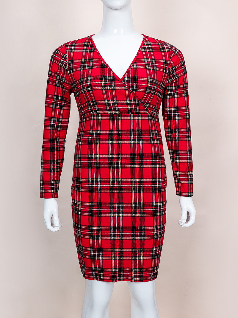 Finjani Liela izmēra ballīšu kleitas Sieviešu apģērbi Retro stila Sarkans rūtains Sieviešu ikdienas kleita Gūžas svārki Elegantas kleitas sievietēm