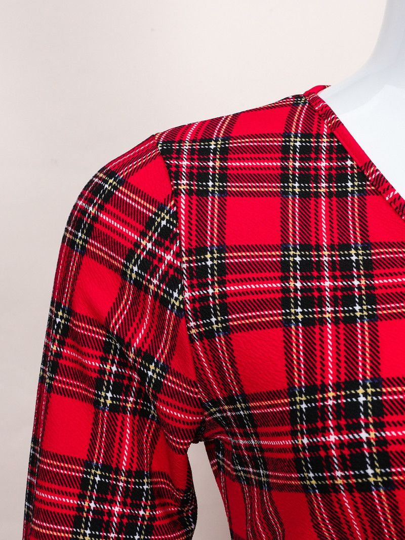 Finjani Liela izmēra ballīšu kleitas Sieviešu apģērbi Retro stila Sarkans rūtains Sieviešu ikdienas kleita Gūžas svārki Elegantas kleitas sievietēm