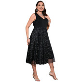 Κομψές γυναικείες παγιέτες Αμάνικο καλοκαιρινό φόρεμα Noble Evening Party Γυναικείο Plus Size XL-5XL Midi Φορέματα Deep V Large Ρούχα