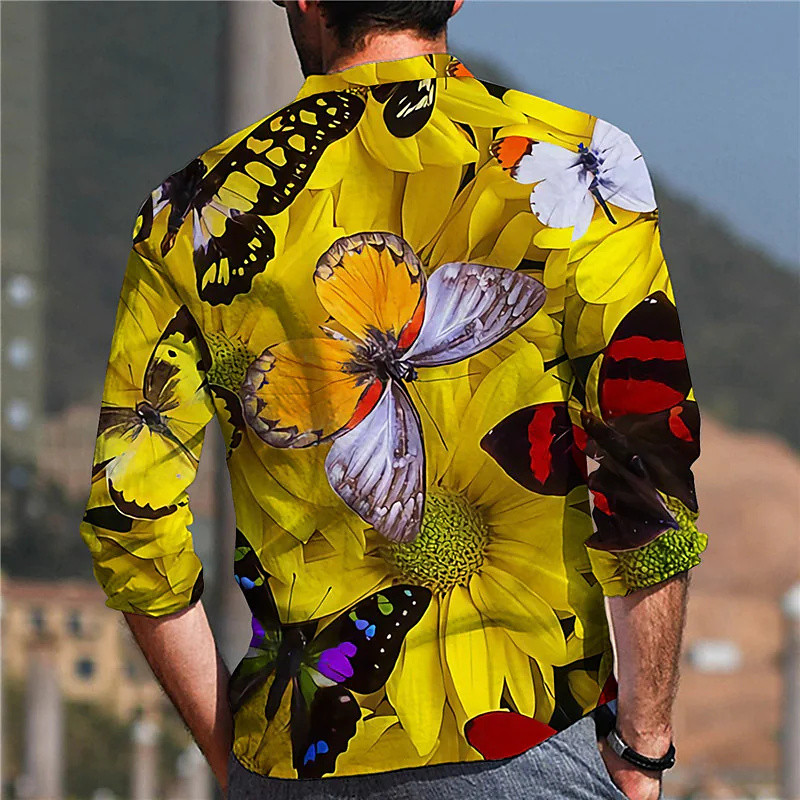 2023. aasta meeste särgi top loominguline prindimuster, vabaaja kontorispordi sporditrendi moetrend kevad-suvine uus kuum müük