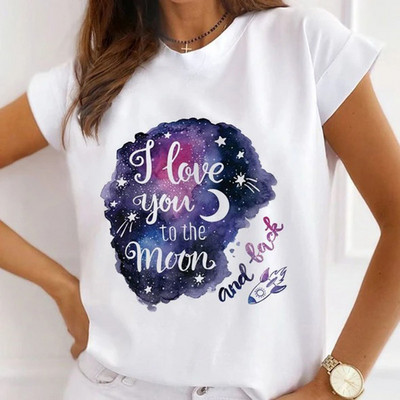 Γυναικεία μπλουζάκια μόδας Καλοκαιρινό ψηλοτάκουνα μπλουζάκι με γραφικό λουλούδι πεταλούδα με γραφικό μπλουζάκι με φαρδιά κοντομάνικα λευκά μπλουζάκια