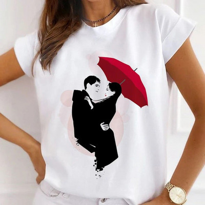 Modal Graphic T krekls Sieviešu vasaras ikdienas T-krekli Sieviešu meiteņu Eifeļa torņa Streetwear T-krekls ar īsām piedurknēm