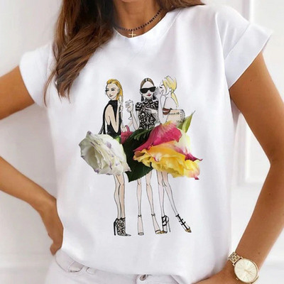 Γυναικεία μπλουζάκια καλοκαιρινά μπλουζάκια με άρωμα Paris Tower Γυναικεία casual μπλουζάκια Φαρδιά κοντομάνικα λευκά βασικά μπλουζάκια