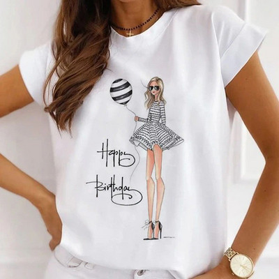 Γυναικεία μπλουζάκια καλοκαιρινά μπλουζάκια με άρωμα Paris Tower Γυναικεία casual μπλουζάκια Φαρδιά κοντομάνικα λευκά βασικά μπλουζάκια