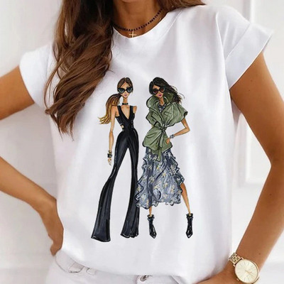 Γυναικεία μπλουζάκια καλοκαιρινά μπλουζάκια με άρωμα Paris Tower Γυναικεία casual μπλουζάκια Φαρδιά κοντομάνικα λευκά βασικά μπλουζάκια