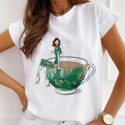 Γυναικεία μπλουζάκια καλοκαιρινά μπλουζάκια με άρωμα Paris Tower Γυναικεία casual μπλουζάκια Φαρδιά κοντομάνικα λευκά βασικά μπλουζάκια