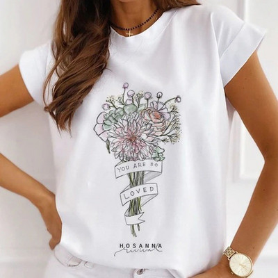 Γυναικεία μπλουζάκια καλοκαιρινά μπλουζάκια με άρωμα Paris Tower Γυναικεία casual μπλουζάκια Φαρδιά κοντομάνικα λευκά βασικά μπλουζάκια