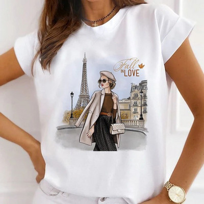 Κορίτσια μπλουζάκια με λουλούδια με μπαλόνι αυτοκινήτου Γυναικεία καλοκαιρινά γραφικά μπλουζάκια Αστεία πουκάμισα για γυναίκες Μπλουζάκια Loose Crew Neck Harajuku Tops