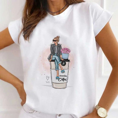 Κορίτσια μπλουζάκια με λουλούδια με μπαλόνι αυτοκινήτου Γυναικεία καλοκαιρινά γραφικά μπλουζάκια Αστεία πουκάμισα για γυναίκες Μπλουζάκια Loose Crew Neck Harajuku Tops