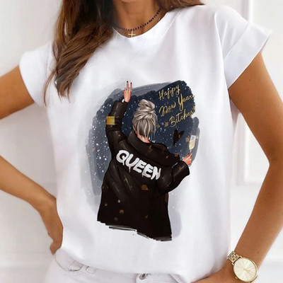 Κορίτσια μπλουζάκια με λουλούδια με μπαλόνι αυτοκινήτου Γυναικεία καλοκαιρινά γραφικά μπλουζάκια Αστεία πουκάμισα για γυναίκες Μπλουζάκια Loose Crew Neck Harajuku Tops