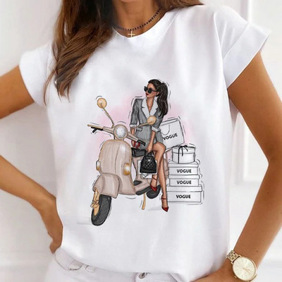 Κορίτσια μπλουζάκια με λουλούδια με μπαλόνι αυτοκινήτου Γυναικεία καλοκαιρινά γραφικά μπλουζάκια Αστεία πουκάμισα για γυναίκες Μπλουζάκια Loose Crew Neck Harajuku Tops