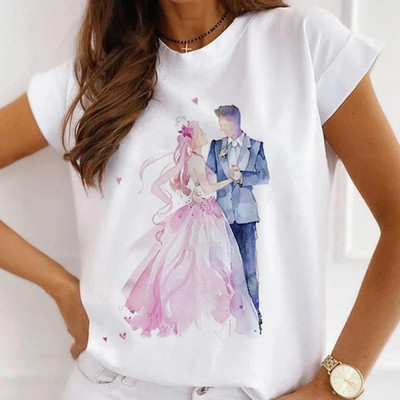 Meiteņu T-krekli ar rožu apdruku Sieviešu vasaras grafikas T-krekli Smieklīgi krekli sievietēm Tkrekli ar brīvu apkakli Harajuku topi