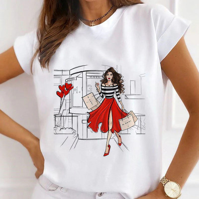 Μόδα κοντά μανίκια Love Sweet 90s Trend Casual T-shirts Γυναικεία Ρούχα Γυναικεία καλοκαιρινά T Γυναικεία ένδυση γραφικό μπλουζάκι